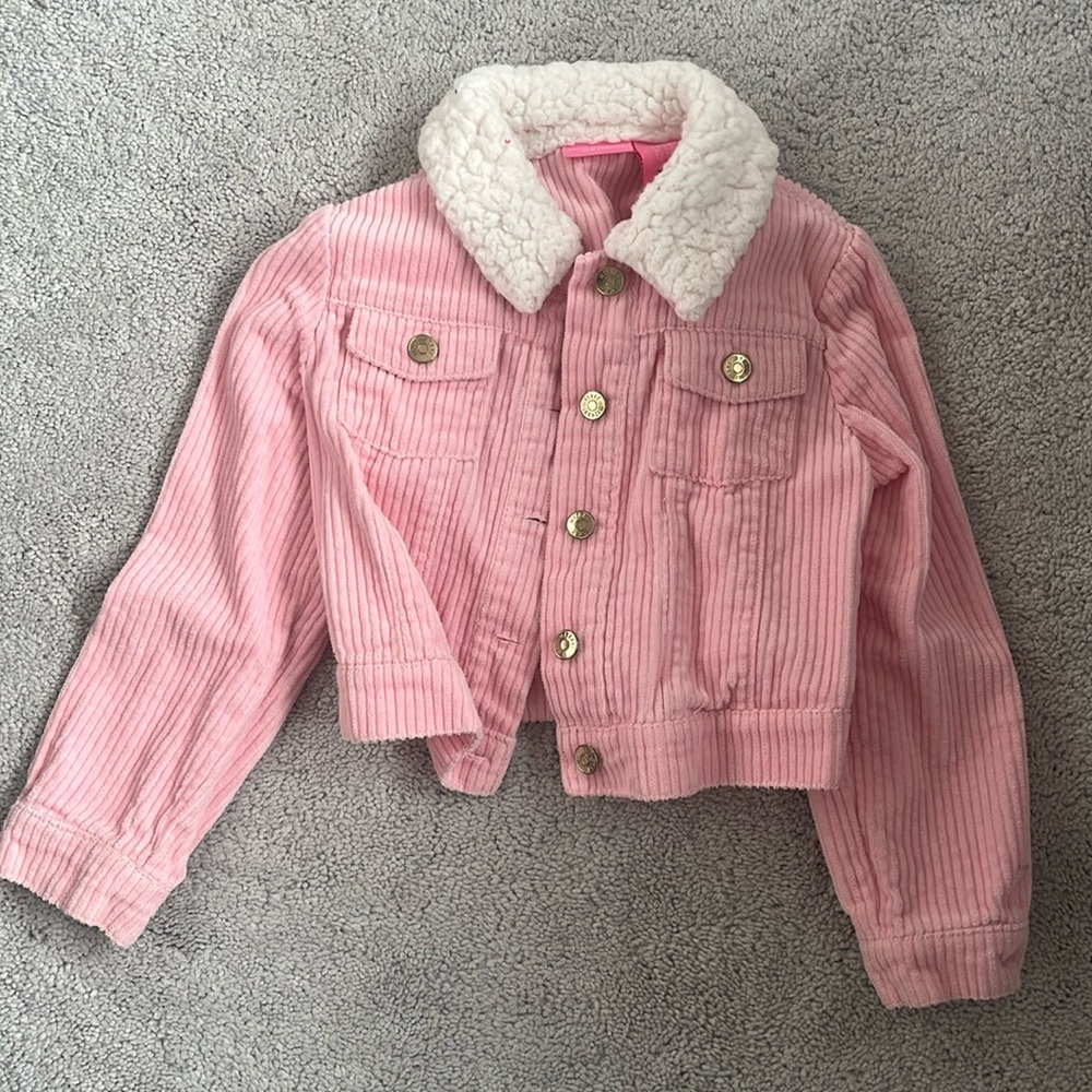 Little girls pink corduroy jacket